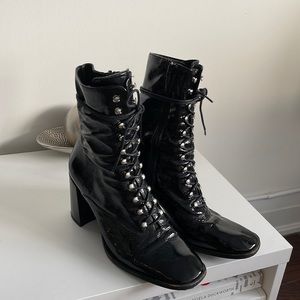 Black Naplack Heel Booties